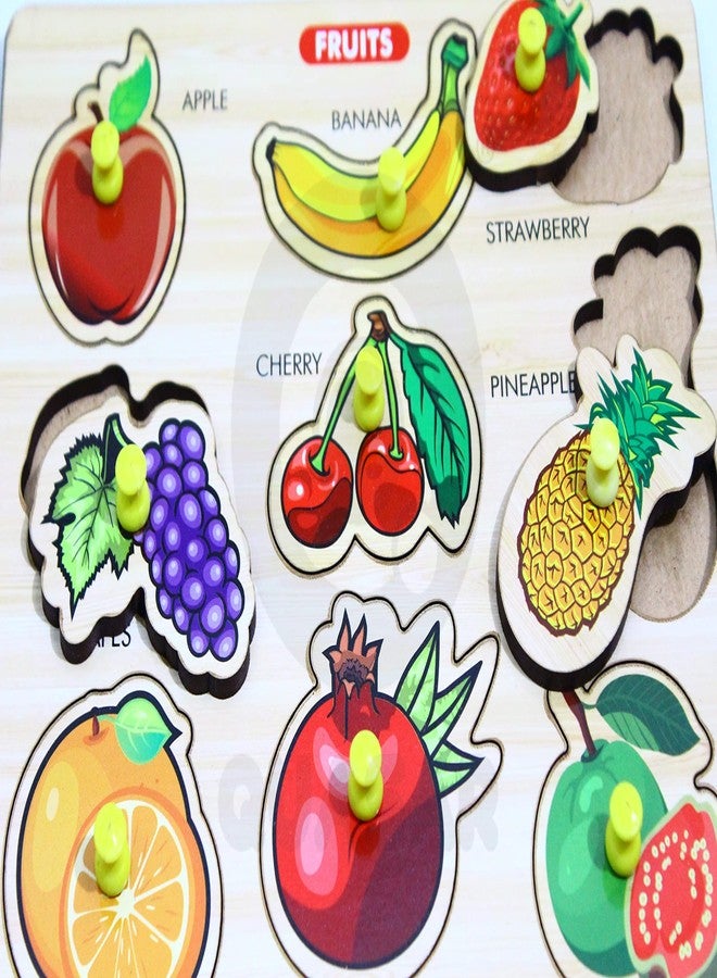 Quasar Fruit Wooden Slat Consonants Puzzle Toy My First Learning Assembly Shape Colorful Creative Learning Educational Building Block Smart Girls Boys for Kids +3 Year Puzzle Best Gift Toy - Image 3